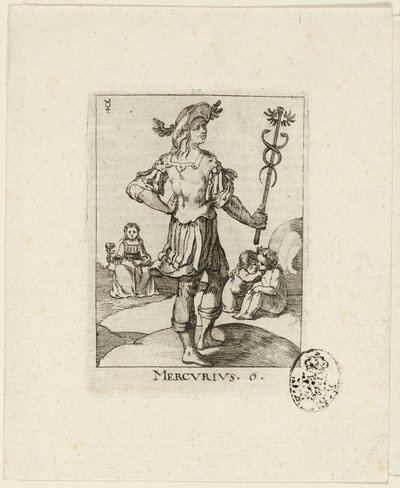 Mercurius, plaat zes uit Der VII Planeten door Conrad Meyer