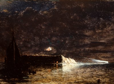 Nachtbombardement, Fort Sumter, 10 december door Conrad Wise Chapman