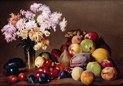 Stilleven met Fruit en Bloemen, 1908 door Conrad Wise Chapman