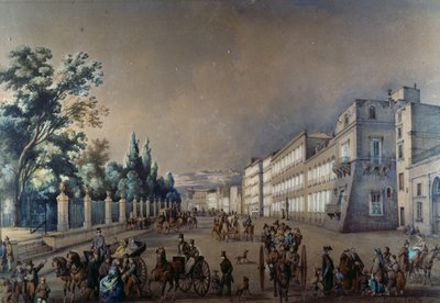 Riviera van Chiaia en Villa Reale door Consalvo Carelli
