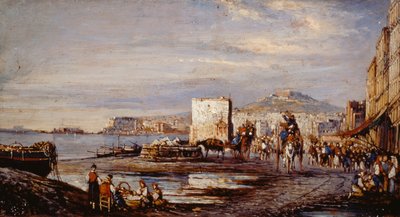Napels vanaf de Marinella door Consalvo Carelli