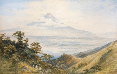 Fujiyama vanaf Otomi Toge Pass, Japan door Constance Frederica Gordon Cumming