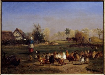 Het voer van de kippen door Constant Emile Troyon