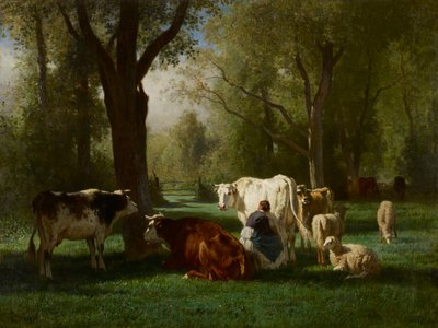 Landschap met Vee en Schapen door Constant Emile Troyon