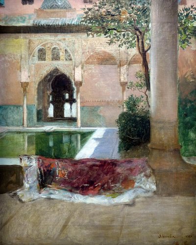 Binnenplaats van het Alhambra van Granada, 1880 door Constant