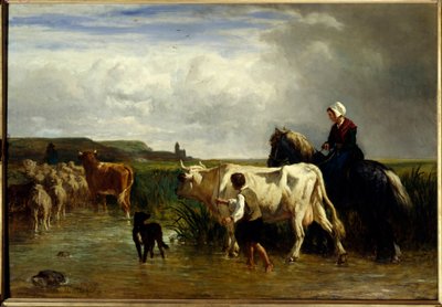 De doorwaadbare plaats door Constant Emile Troyon
