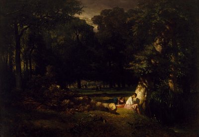 De Baders (Open plek in het Bos) door Constant Emile Troyon