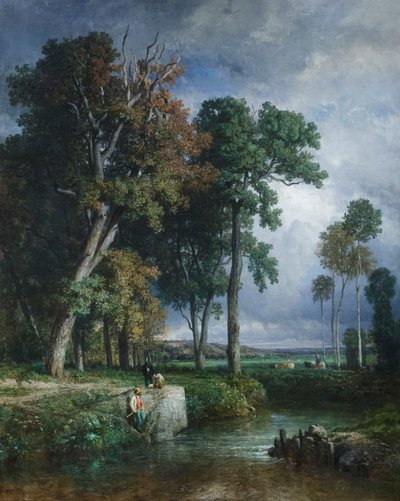 De vissers, c.1850 door Constant Emile Troyon
