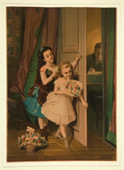 Zonder titel (Bloemen voor vader) door Constant Joseph Brochart