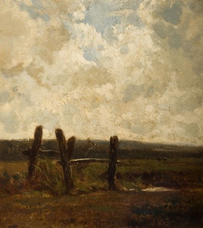 Landschap met een voorgrond van weiland, 1830-1865 door Constant Troyon