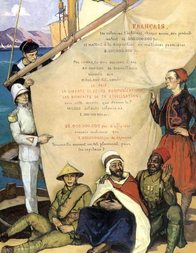De gunstige effecten van kolonisatie, ca 1920 (poster) door Constantin Font