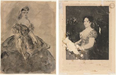 Op het bal (recto); La femme à l