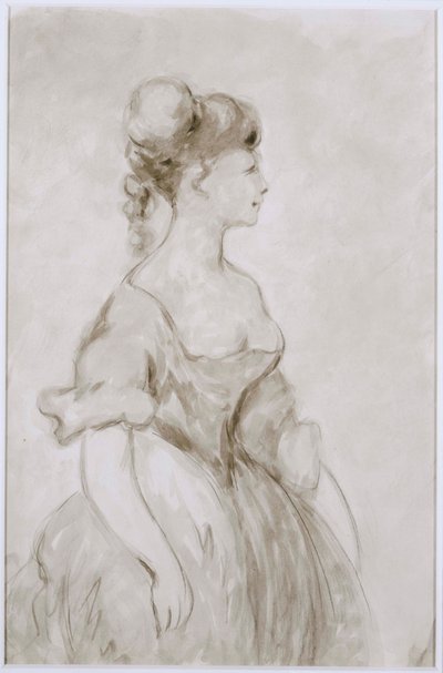 Dame in Crinoline door Constantin Guys