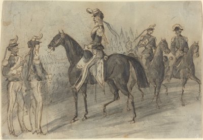 Militaire parade door Constantin Guys
