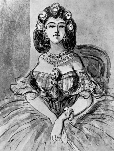 Portret van een dame, 19e eeuw, 1930 door Constantin Guys