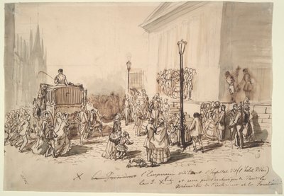 Ontvangst van keizer Napoleon III in het ziekenhuis door Constantin Guys