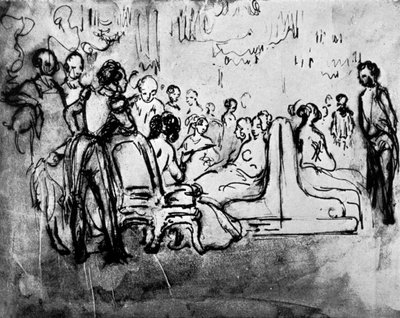 Salon, 19e eeuw, 1930 door Constantin Guys