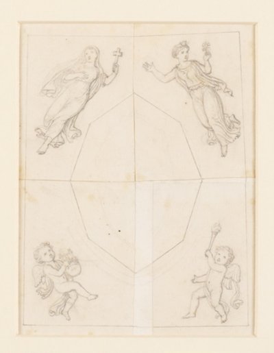 Ontwerp voor plafonddecoratie door Constantin Hansen