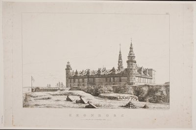 Kronborg gezien vanaf de noordwestelijke zijde door Constantin Hansen