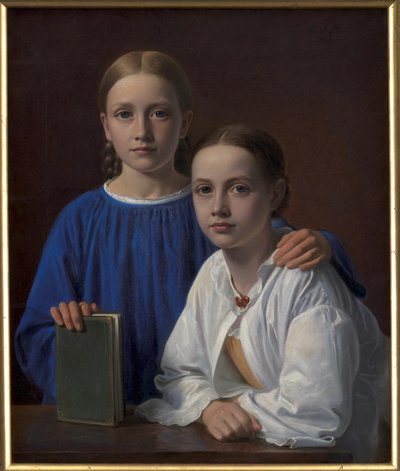 Meta Magdalene Hammerich en de dochter van de kunstenaar Kristiane Konstantin Hansen door Constantin Hansen
