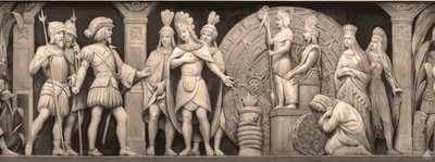 Cortez en Montezuma bij Mexicaanse Tempel Het fries in de Rotunda van het Capitool van de Verenigde Staten, 186 door Constantino Brumidi