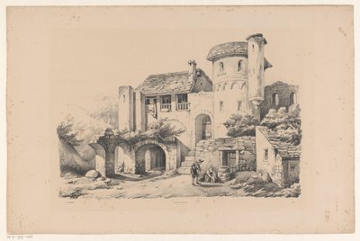 Bewoonde ruïne door Constantinus Cornelis Huysmans