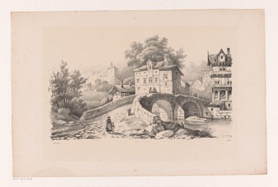 Gezicht op een bergdorp door Constantinus Cornelis Huysmans