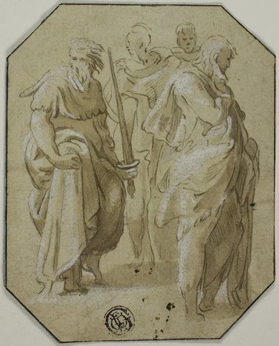 Sint Paulus en drie andere staande figuren door Conte Antonio Maria Zanetti the Elder