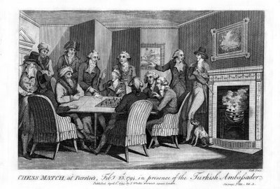 Schaakwedstrijd, in Parsloes, 23 februari 1794, in aanwezigheid van de Turkse ambassadeur door Cook