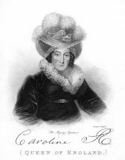 Caroline Amelia Elizabeth van Brunswick, koningin van George IV, 19e eeuw door Cooper