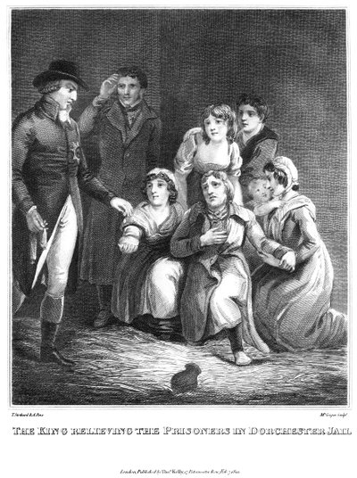 De koning bevrijdt de gevangenen in de gevangenis van Dorchester, 1820 door Cooper