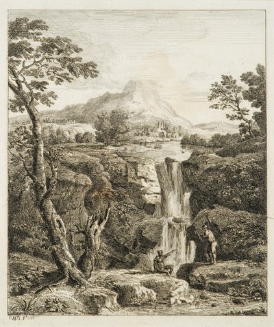 Landschap met Waterval door Copplestone Warre Bamfylde