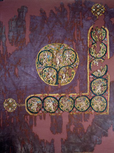 Koptische kunst: Wandkleed met oogstliefde (4e eeuw na Christus), Parijs, Musée du Louvre door Coptic Coptic