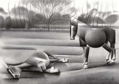 Abstracte paardenfiguren door Corné Akkers