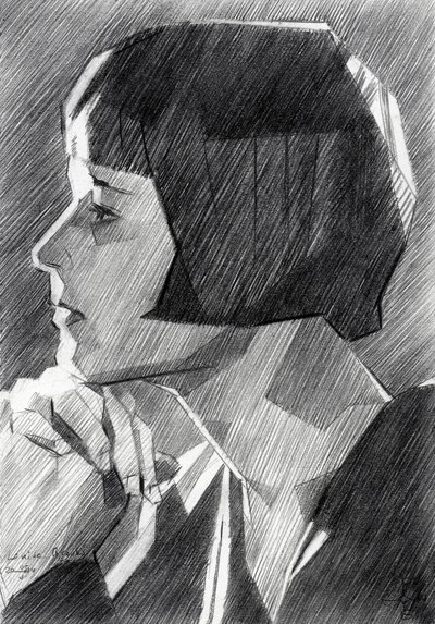 Portret van een vrouw in art-decostijl door Corné Akkers