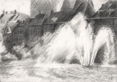 Schets van stadsfonteinen door Corné Akkers