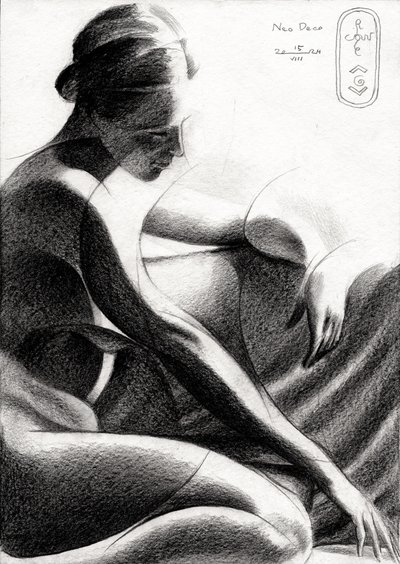 Contemplatieve vrouwelijke figuur door Corné Akkers
