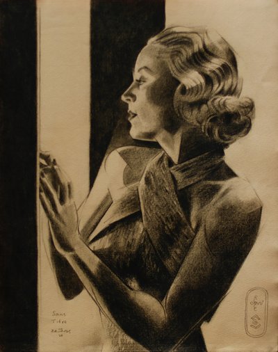 Elegante vrouw in profiel door Corné Akkers
