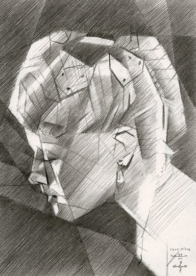 Geometrisch profielportret door Corné Akkers