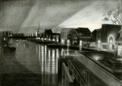 Nachtelijke gloed op het kanaal door Corné Akkers