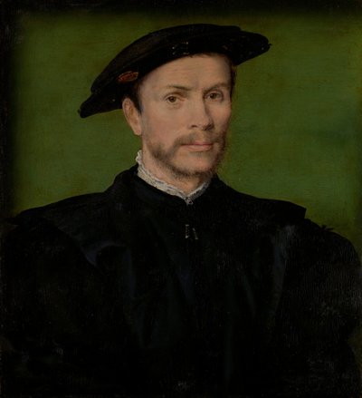 Portret van een Bebaarde Man in Zwart door Corneille de Lyon