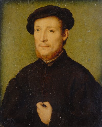 Portret van een man met zijn hand op zijn borst door Corneille de Lyon