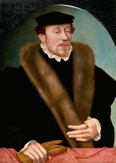 Portret van een Heer in Dubbelkleding en Hoed door Corneille de Lyon after Corneille de Lyon after