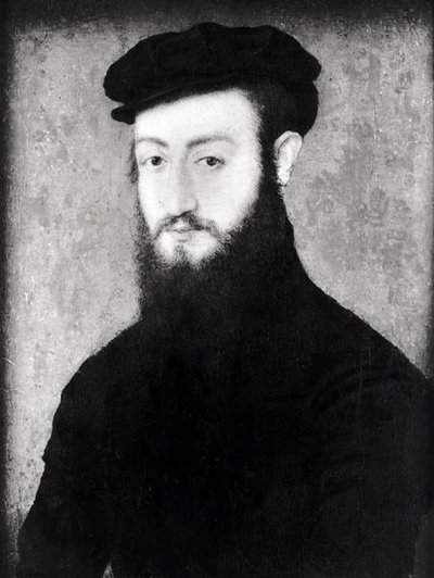 Portret van een heer door Corneille de Lyon attr. to Corneille de Lyon attr. to