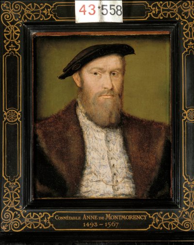 Portret van de Connetable Anne Hertog van Montmorency (1493-1567). Vlaams schilderij door Corneille De Lyon door Corneille de la  Haye