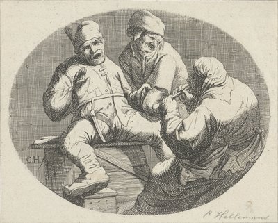 Vrolijk boerengezelschap door Cornelis A. Hellemans