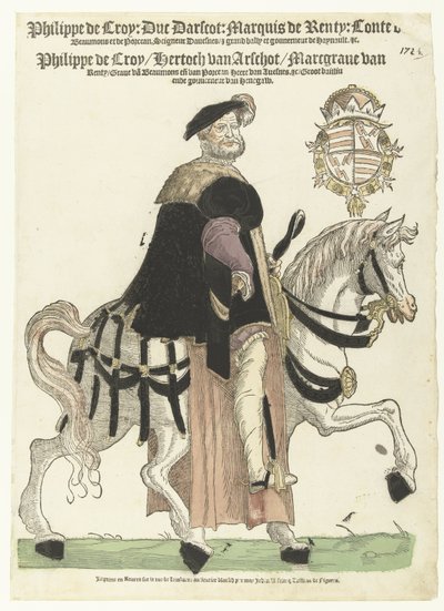 Portret van Filips de Croy te paard door Cornelis Anthonisz. (manner of)