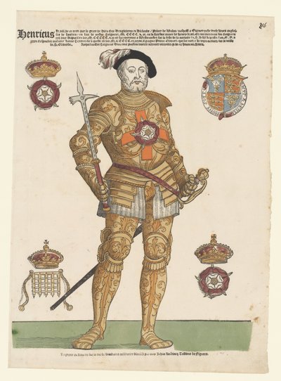 Portret van Hendrik VIII van Engeland door Cornelis Anthonisz. (manner of)