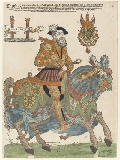 Portret van Karel V te paard door Cornelis Anthonisz. (manner of)