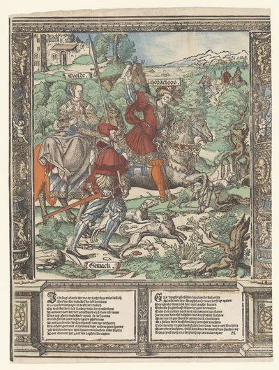 De jacht Het verhaal van Sorgheloos (serie titel) door Cornelis Anthonisz.